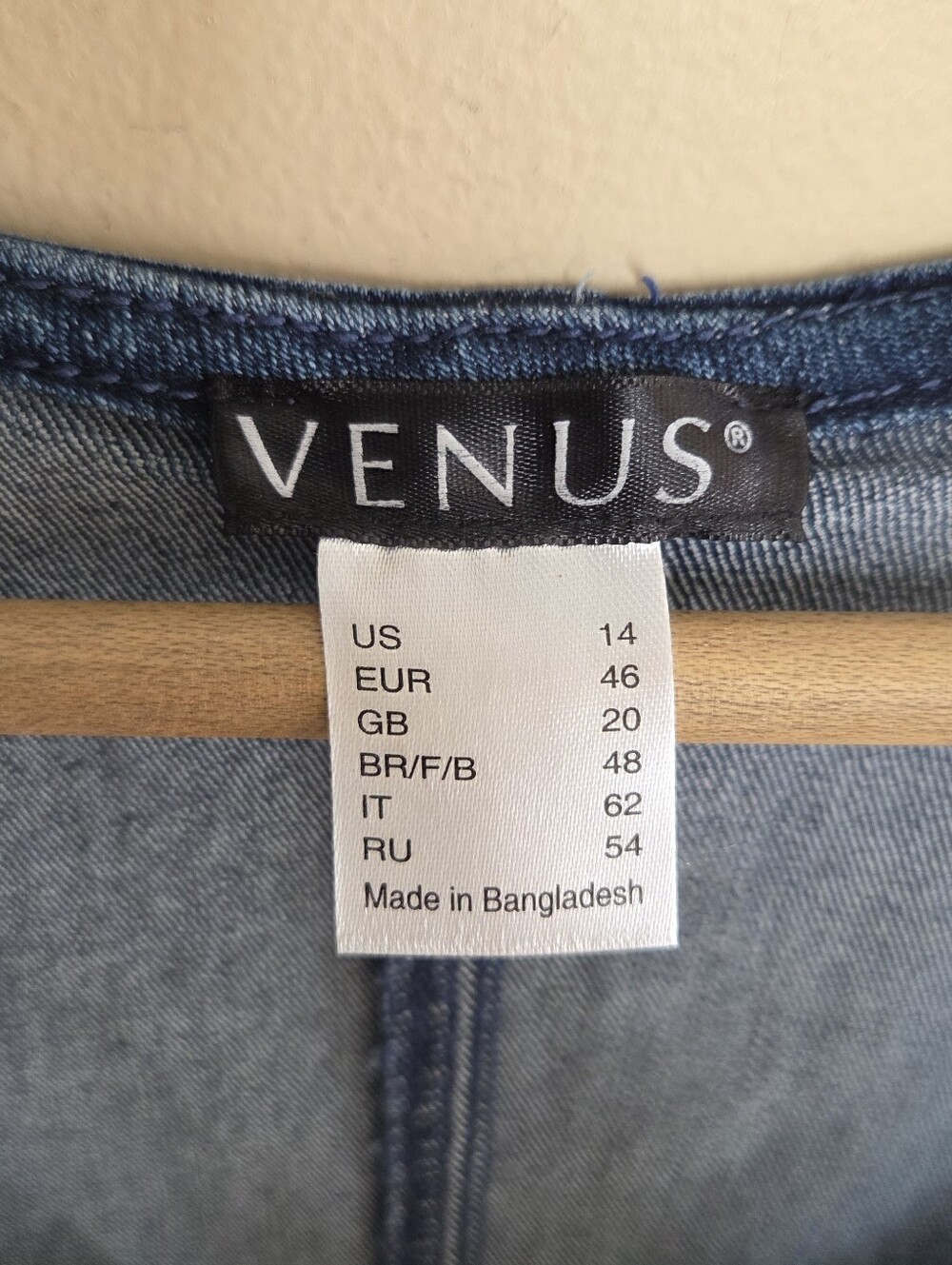 Venus Faded Denim Zip Front Bodycon Fitted Mini Dress with Stretch Size 14 Y2K - Picture 4 of 5